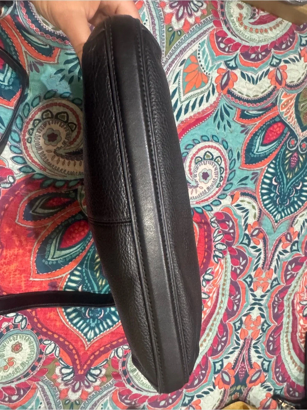 Coach Black Pebbled Leather Crossbody Shoulder Bag with Gold Hardware